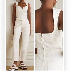 Mara Hoffman Cropped Corset Milla Denim Top S NWT $350